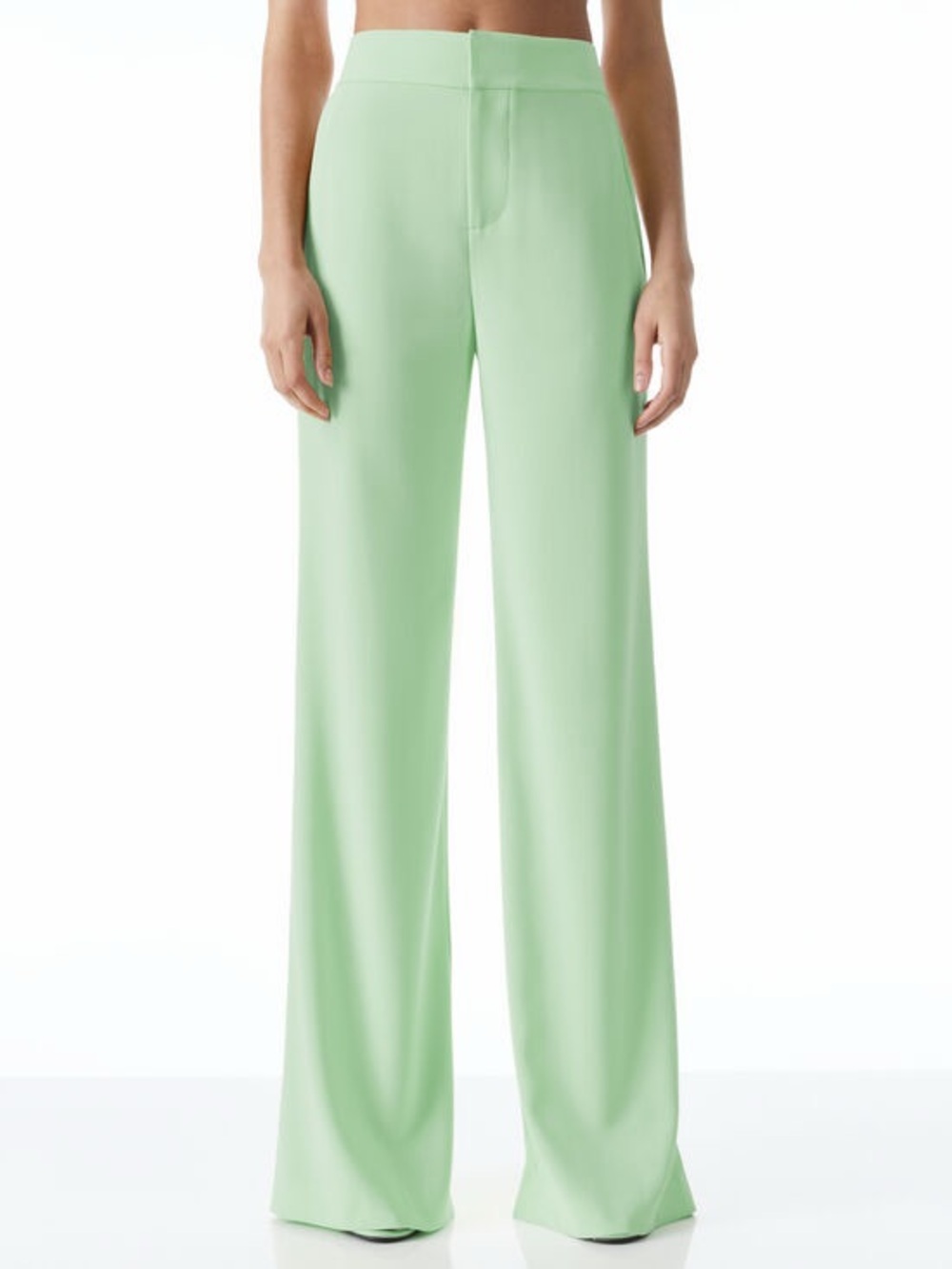 Alice + Olivia Deanna High Waisted Bootcut Trouser Pants in Seafoam Green Size 6